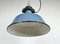 Industrial Blue Enamel Factory Lamp with Cast Iron Top, 1960s 9