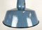 Industrielle Fabriklampe aus blauer Emaille mit Gusseisenplatte, 1960er 4