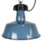 Industrial Blue Enamel Factory Lamp with Cast Iron Top, 1960s 1