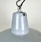 Lámpara colgante industrial de fábrica esmaltada en gris, años 60, Imagen 3