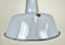 Lámpara colgante industrial de fábrica esmaltada en gris, años 60, Imagen 4