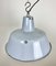 Lámpara colgante industrial de fábrica esmaltada en gris, años 60, Imagen 7
