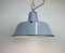 Lámpara colgante industrial de fábrica esmaltada en gris, años 60, Imagen 9