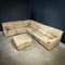 Corner Sofa and Ottoman in Natural Sand Leather from Rolf Benz, Set of 2 1