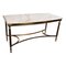 Mid-Century Hollywood Regency Italian Brass and Marble Side Coffee Table, 1980s 1