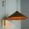 Lampada da parete regolabile in ottone e vimini attribuita a Jt Kalmar, Austria, anni '50, Immagine 13