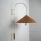 Lámpara de pared ajustable de latón y ratán atribuida a Jt Kalmar, Austria, años 50, Imagen 8