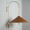 Adjustable Brass and Rattan Wall Light attributed to Jt Kalmar,, Austria, 1950s, Image 12