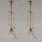 Art Deco Holophane Glass and Aged Brass Pendants, 1920s, Set of 2 2