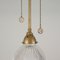 Lampes à Suspension Art Déco en Verre Holophane et Laiton Vieilli, 1920s, Set de 2 11