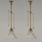 Art Deco Holophane Glass and Aged Brass Pendants, 1920s, Set of 2, Image 15