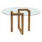 Postmodern Round Glass Dining Table with Geometric Base, 1970s 1