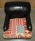 Kelim Armlehnstuhl aus schwarzem Leder mit amerikanischer Flagge von George Smith Howard & Sons 5