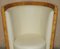 Vintage Art Deco Burr Walnut Tub Chairs in Cream Leather, Set of 2 4