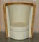 Vintage Art Deco Burr Walnut Tub Chairs in Cream Leather, Set of 2 18