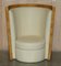 Vintage Art Deco Burr Walnut Tub Chairs in Cream Leather, Set of 2, Image 18