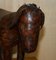 Taburete de burro Omersa vintage grande de cuero marrón de Abercrombie & Fitch, años 40, Imagen 10