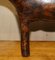 Taburete de burro Omersa vintage grande de cuero marrón de Abercrombie & Fitch, años 40, Imagen 13