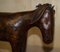 Grand Tabouret Donkey Omersa Vintage en Cuir Marron de Abercrombie & Fitch, 1940s 6