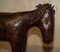 Taburete de burro Omersa vintage grande de cuero marrón de Abercrombie & Fitch, años 40, Imagen 6
