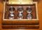 Antique Regency Shot Glass Bar Set in Brown Leather Box, 1820, Set of 6 11