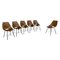 Italian Dining Room Chairs in Bended Wood and Metal by Carlo Ratti, 1950s, Set of 6 1