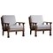 Danish Modern Lounge Chairs in Oak and Bouclé by Henning Kjærnulf, 1960s, Set of 2 1