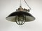 Industrial Black Enamel and Cast Iron Cage Pendant Light, 1950s, Image 2