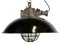 Industrial Black Enamel and Cast Iron Cage Pendant Light, 1950s, Image 1