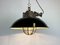 Industrial Black Enamel and Cast Iron Cage Pendant Light, 1950s, Image 12