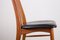 Danish Teak and Black Skai Model Eva Side Chairs by Niels Koefoed, 1960s, Set of 6 15