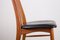Danish Teak and Black Skai Model Eva Side Chairs by Niels Koefoed, 1960s, Set of 6, Image 15