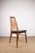 Danish Teak and Black Skai Model Eva Side Chairs by Niels Koefoed, 1960s, Set of 6 1