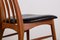 Danish Teak and Black Skai Model Eva Side Chairs by Niels Koefoed, 1960s, Set of 6 12