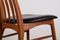 Danish Teak and Black Skai Model Eva Side Chairs by Niels Koefoed, 1960s, Set of 6, Image 12
