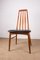 Danish Teak and Black Skai Model Eva Side Chairs by Niels Koefoed, 1960s, Set of 6, Image 4