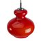 Onion Pendant Lamp in Red from Peill & Putzler, 1970s 3