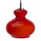 Lámpara colgante Onion en rojo de Peill & Putzler, años 70, Imagen 1