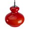 Onion Pendant Lamp in Red from Peill & Putzler, 1970s, Image 4