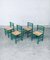 Sedie da pranzo verdi, Italia, anni '70, set di 4, Immagine 23