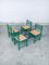 Italian Green Dining Chairs, 1970s, Set of 4 8