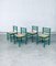 Italian Green Dining Chairs, 1970s, Set of 4 1