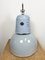 Lámpara italiana industrial grande esmaltada en gris de Cariboni, años 70, Imagen 19