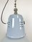 Lámpara italiana industrial grande esmaltada en gris de Cariboni, años 70, Imagen 3