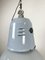 Lámpara italiana industrial grande esmaltada en gris de Cariboni, años 70, Imagen 8