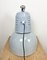 Lámpara italiana industrial grande esmaltada en gris de Cariboni, años 70, Imagen 15