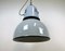 Große industrielle italienische Lampe aus grauer Emaille von Cariboni, 1970er 10