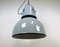 Large Industrial Italian Grey Enamel Lamp from Cariboni, 1970s 10