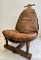 Brutalist Brazilian Leather Chair and Hocker, 1960s, Set of 2 15