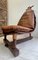 Brutalist Brazilian Leather Chair and Hocker, 1960s, Set of 2, Image 8
